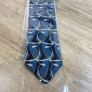 Ziggurat By Mulberry Neckwear Men's Neck Tie Blue Green Black White 100% Silk